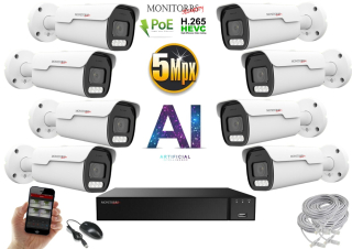 Monitorrs Security AI IP Park 8 kamerový set 5 Mpix (6185K8)